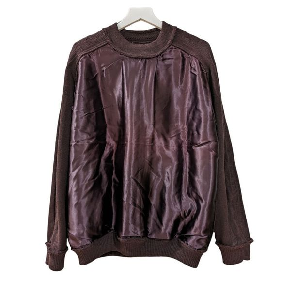 Tosani Canada Men's Wool & Acrylic Knit Sueded Sweater Brown & Burgundy Size L - Picture 4 of 7